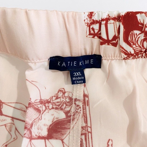 Katie Kime New Holiday Toile Pajama Short Set PJ’s Vintage Retro Size 3XL / 2XL - Picture 12 of 16